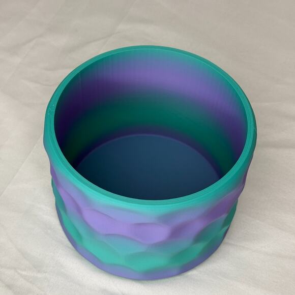 Teal Purple Geometric Storage Jar Canister Bathroom Vanity Decor 5" - Picture 2 of 5